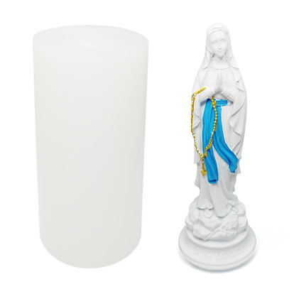 Moldes de velas de silicona diy con tema religioso de la Virgen María, para hacer velas perfumadas