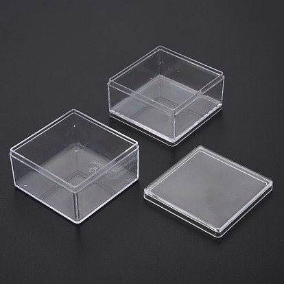 Square Polystyrene Bead Storage Container, with 2 Compartments Organizer Boxes, for Jewelry Beads Small Accessories
