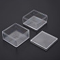 Square Polystyrene Bead Storage Container, with 2 Compartments Organizer Boxes, for Jewelry Beads Small Accessories