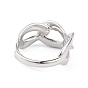 Adjustable Brass Curb Chains Shape Ring for Women, Lead Free & Cadmium Free