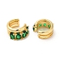 Brass Cuff Earrings with Rhinestone for Women
