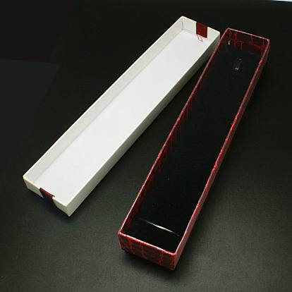 Collier rectangle de carton / boîtes de montres avec bowknot, 20x4x2.5 cm