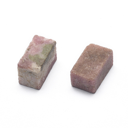 Natural Rhodonite Beads, No Hole/Undrilled, Cuboid