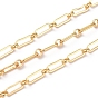 Brass Figaro Chains, Ring and Oval Link Chains, Long-Lasting Plated, Real 18K Gold Plated, Soldered, with Spool