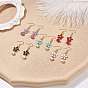 Boucles d'oreilles pendantes fleur strass avec perle de verre, plaqué or 304 bijoux en acier inoxydable pour femmes
