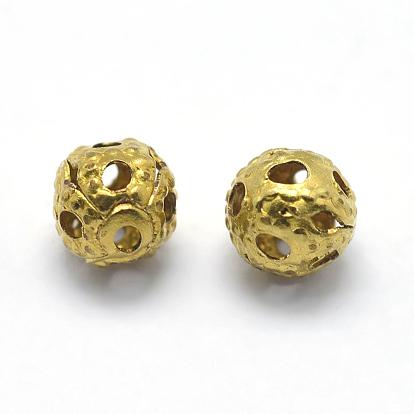 Perlas de filigrana de bronce, bola de filigrana, sin plomo, cadmio, níquel, rondo