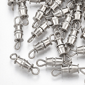 Brass Screw Clasps with Rings, Nickel Free