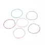 Ensemble de bracelets de cheville extensibles en perles de verre, bracelets de cheville multicouches empilables