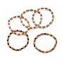 Эластичные браслеты из бисера, с деревянными бусинами и бусинами из драгоценных камней