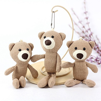 Cartoon PP Cotton Plush Simulation Soft Stuffed Animal Toy Bear Pendants Decorations, for Girls Boys Gift