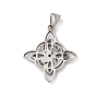 304 Stainless Steel Manual Polishing Pendants, Witch Knot Charms