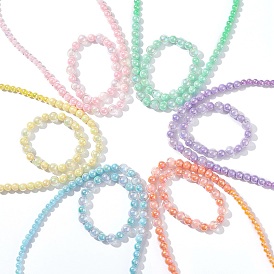 Ensemble de collier de bracelet de perles acryliques transparentes, ronde