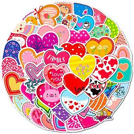 50Pcs Valentine's Day PVC Self-Adhesive Stickers, Waterproof Decals, for DIY Albums Diary, Laptop Decoration Cartoon Scrapbooking