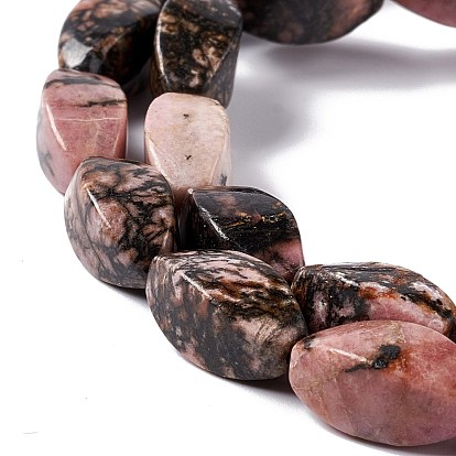 Rhodonite naturelles brins de perles, torsion