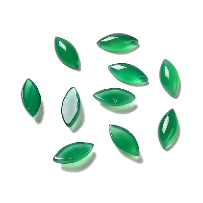 Dyed Natural Green Onyx Agate Cabochons, Horse Eye