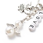 Valentine's Day Letter Bead Love and Star with Word Just For You Keychains, Beaded Pearl Angel Wing Keychains