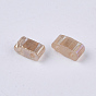2-Hole Glass Seed Beads, Transparent Colours Luster, Rectangle