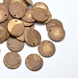 Wood Jewelry Findings Flat Round Coconut Pendants