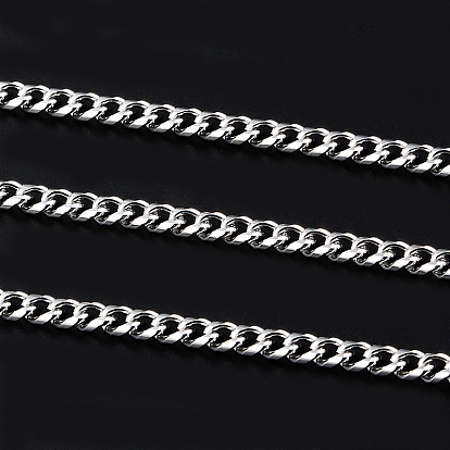 201 Stainless Steel Cuban Link Chains, Chunky Curb Chains, Twisted Chains, Unwelded