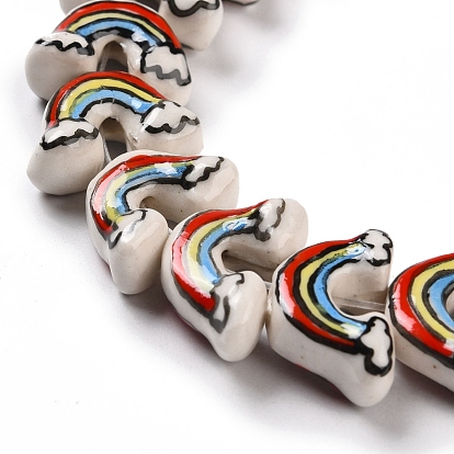 Cuentas de porcelana hechas a mano, arco iris