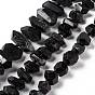Natural Black Tourmaline Beads Strands, Faceted, Nuggets
