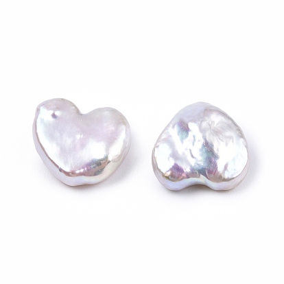Perlas de keshi barrocas naturales, cuentas de perlas de agua dulce, ningún agujero, corazón