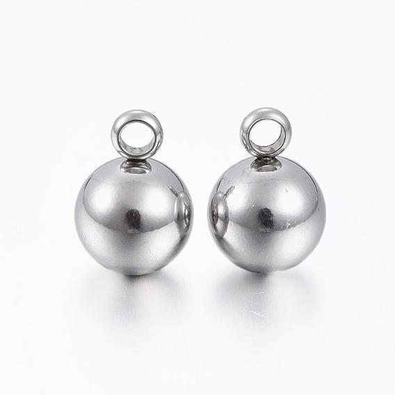 201 Stainless Steel Round Ball Charms