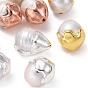 Culture des perles perles d'eau douce naturelles, avec les accessoires en laiton, ovale