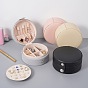 Round PU Leather with Lint Jewelry Storage Box with Snap Button, Travel Portable Jewelry Case, for Necklaces, Rings, Earrings and Pendants