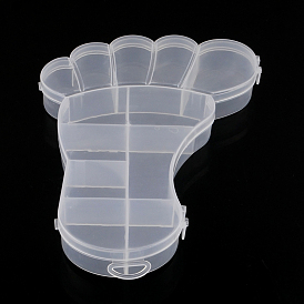 Des conteneurs de stockage de perles pieds en plastique, 10 compartiments, 22x15x2.5 cm