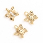 Brass Micro Pave Cubic Zirconia Pendants, with Jump Ring, Butterfly