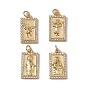 Brass Micro Pave Clear Cubic Zirconia Pendants, with Jump Ring, Cadmium Free & Nickel Free & Lead Free, Rack Plating, Rectangle
