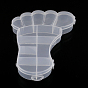 Des conteneurs de stockage de perles pieds en plastique, 10 compartiments, 22x15x2.5 cm