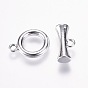 Tibetan Style Alloy Toggle Clasps, Ring, Ring: 20.5x16.5x3mm, Hole: 2mm, Bar: 20x9x6.5mm, Hole: 2mm