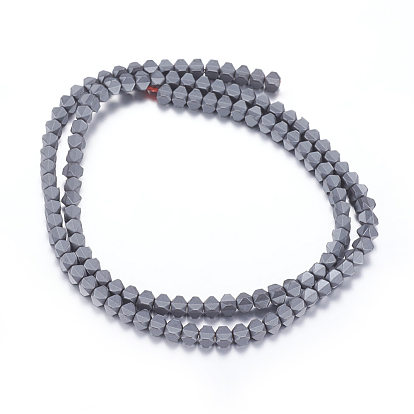 Non-magnetic Synthetic Hematite Beads Strands, Frosted, Carambola