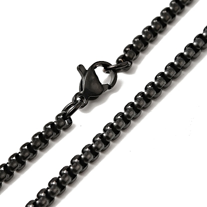 304 pendentif croix en acier inoxydable nceklace avec chaînes de boîte pour hommes femmes