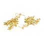 ABS Pearl with Leafy Branch Dangle Stud Earrings, Rack Plating Brass Long Cluster Drop Earrings for Women, Cadmium Free & Nickel Free & Lead Free