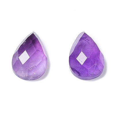 Natural Gemstone Cabochons, Faceted Teardrop