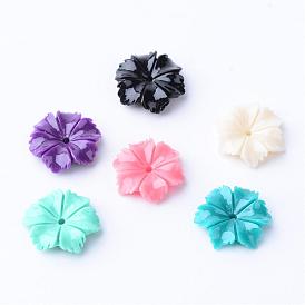 Dyed Synthetic Coral Beads, Flower