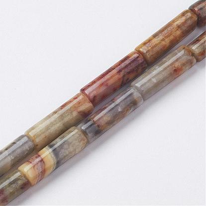 Natural Crazy Agate Bead Strands, Tube
