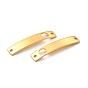 201 Stainless Steel Connector Charms, Real 24K Gold Plated, Curved Rectangle Links with Rhombus/Clover/Round/Cross Pattern