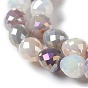 Electroplated Glass Beads Strands, Faceted Teardrop