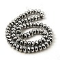 Non-magnetic Synthetic Hematite Beads Strands, Rondelle, 8x5mm, Hole: 1mm, about 76pcs/strand, 16 inch