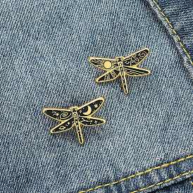 Cartoon Mini Dragonfly Brooch Pin Sun Moon Alloy Badge Jewelry
