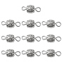 Tibetan Style Alloy Connector Charms, Barrel Links with 304 Stainless Steel Double Loops