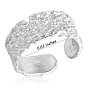 925 anillo de puño abierto grueso texturizado de plata esterlina para mujer