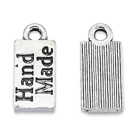 Tibetan Style Alloy Charms, Cadmium Free & Lead Free, Rectangle with Word Hand Made