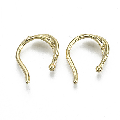 Brass Cuff Earrings, Cadmium Free & Nickel Free & Lead Free, Twist