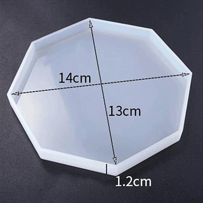 Diy восьмиугольная чашка коврик силиконовые формы, формы для подставок, формы для литья смолы