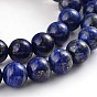 Lapis lazuli naturelles brins de perles rondes, teint